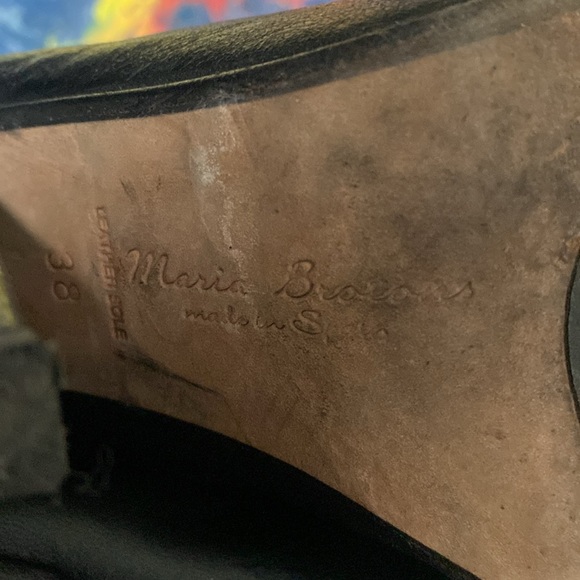 Maria Brotans ankle boots black skinny wide heel Y2K 90's Trending - Picture 7 of 7